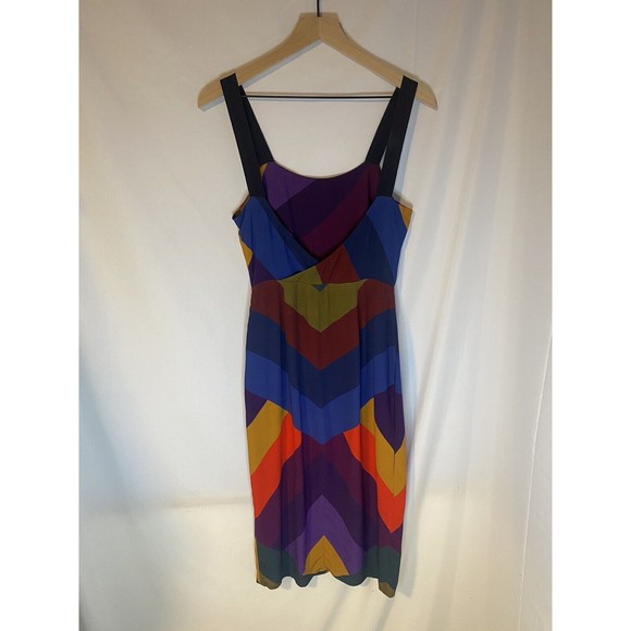 Farm Rio Anthropologie Halter Multicolor Side Slit Dress Size S - Picture 2 of 3